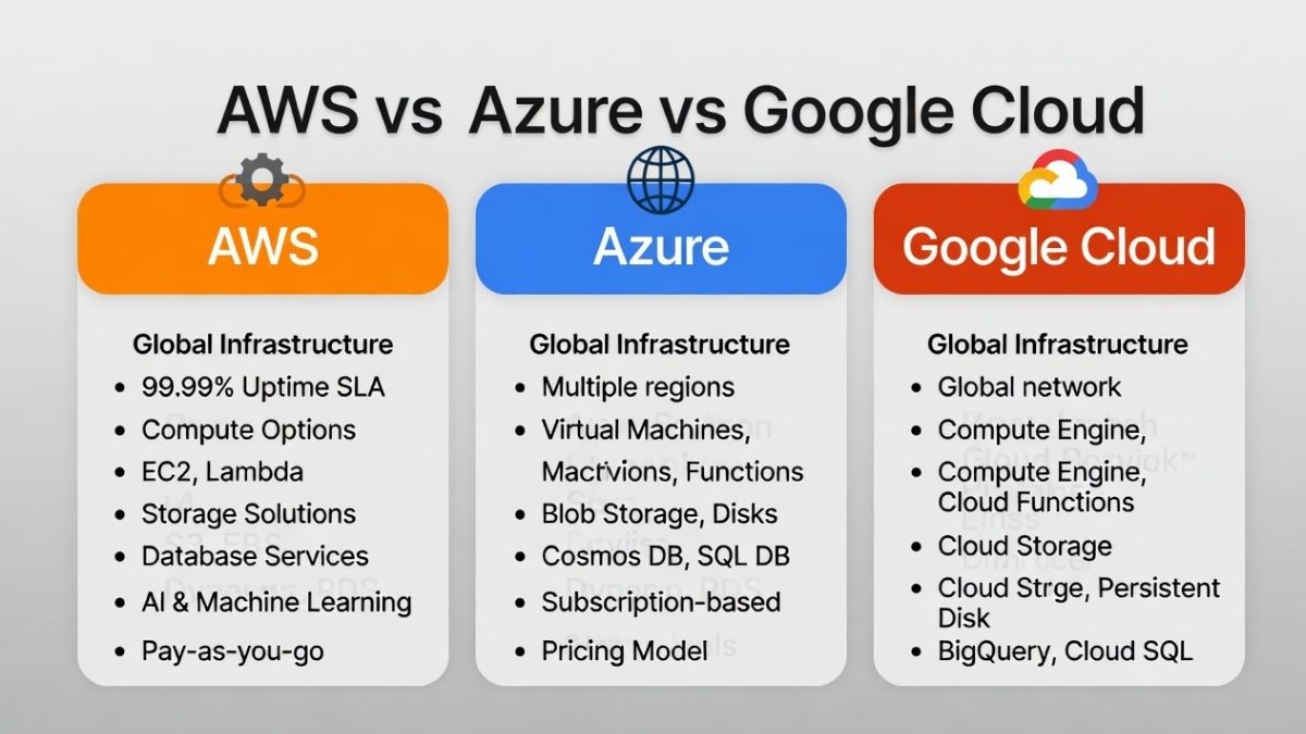 AWS vs Azure vs Google Cloud comparison PDF